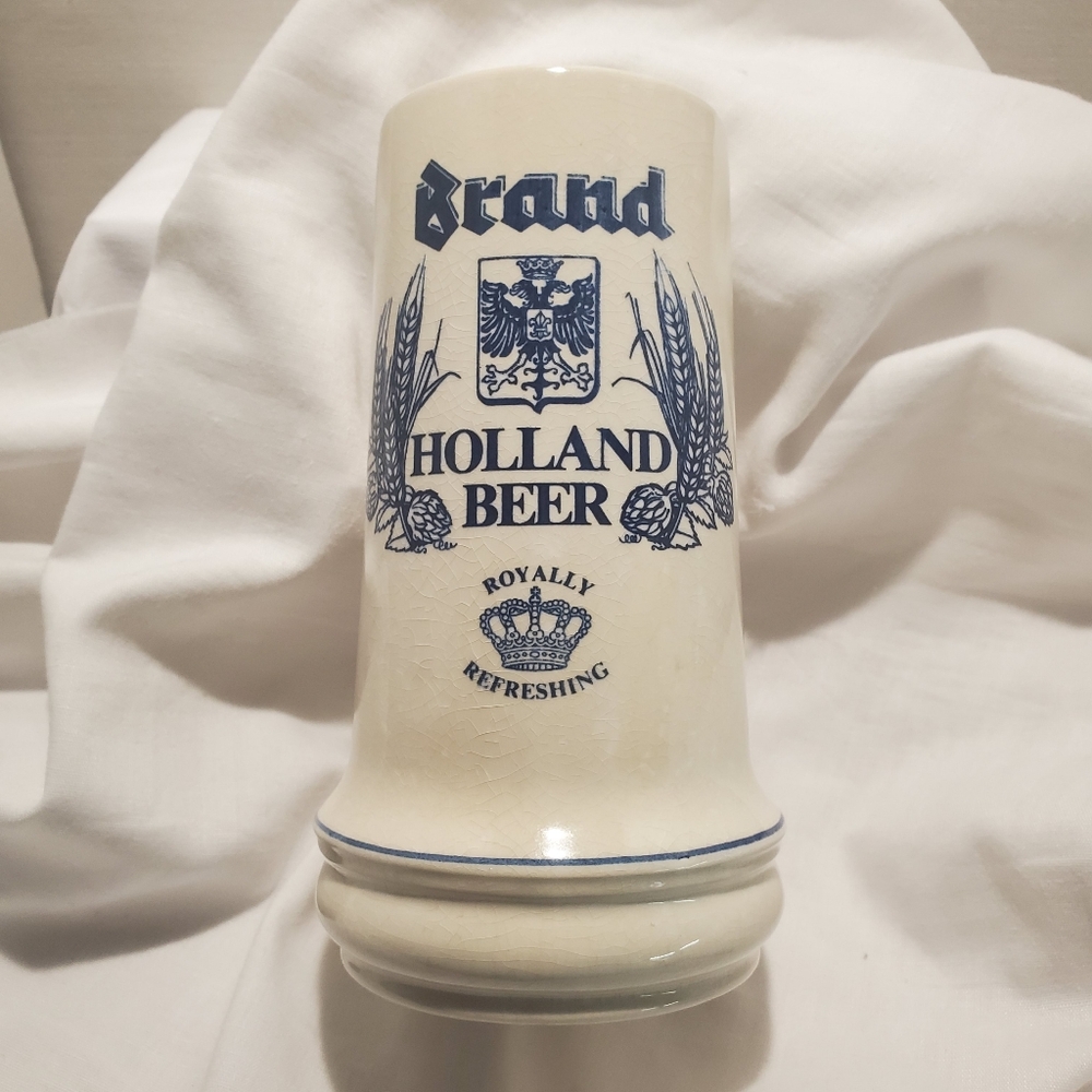 Royal Brand Holland Beer Ceramic Tankard Stein Hand Made Hand Decorated